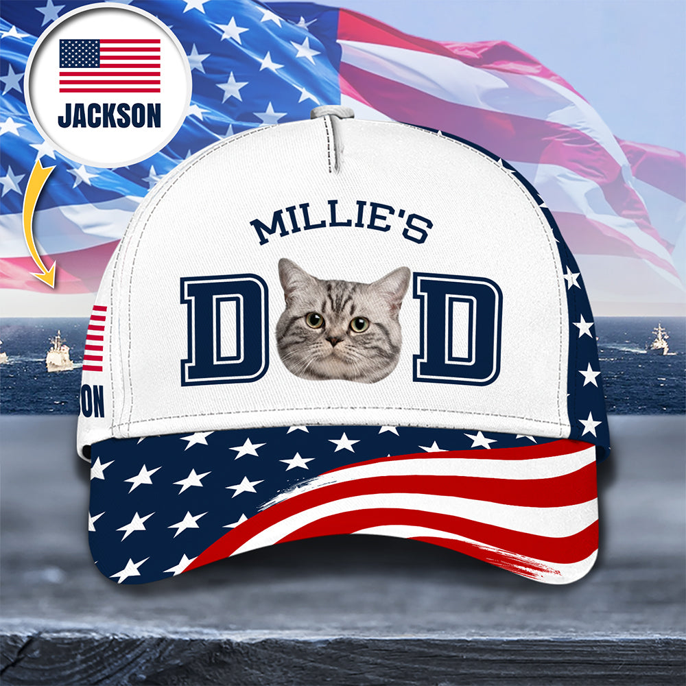 Personalized Dog Cat Photo Cap Custom Gift for Dad