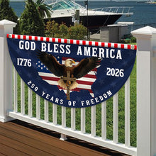 Load image into Gallery viewer, Personalized 250 Years of Freedom Non-Pleated Fan Flag Gift for Family Fourth of July
