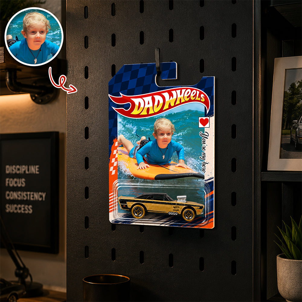 Personalized Hot Wheels Packaging Custom Photo Gift for Dad