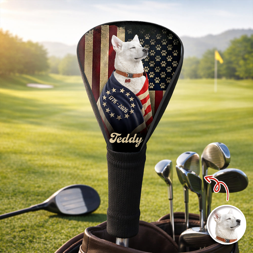 Personalized Dog Photo Golf Club Head Cover Gift for Dog Dad