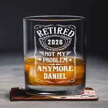 Load image into Gallery viewer, Personalized Retirement Rock Glass Custom Name Gift for Dad
