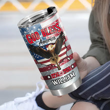 Load image into Gallery viewer, Personalized Eagle Patriot Tumbler Custom Name Gift for Independence Day
