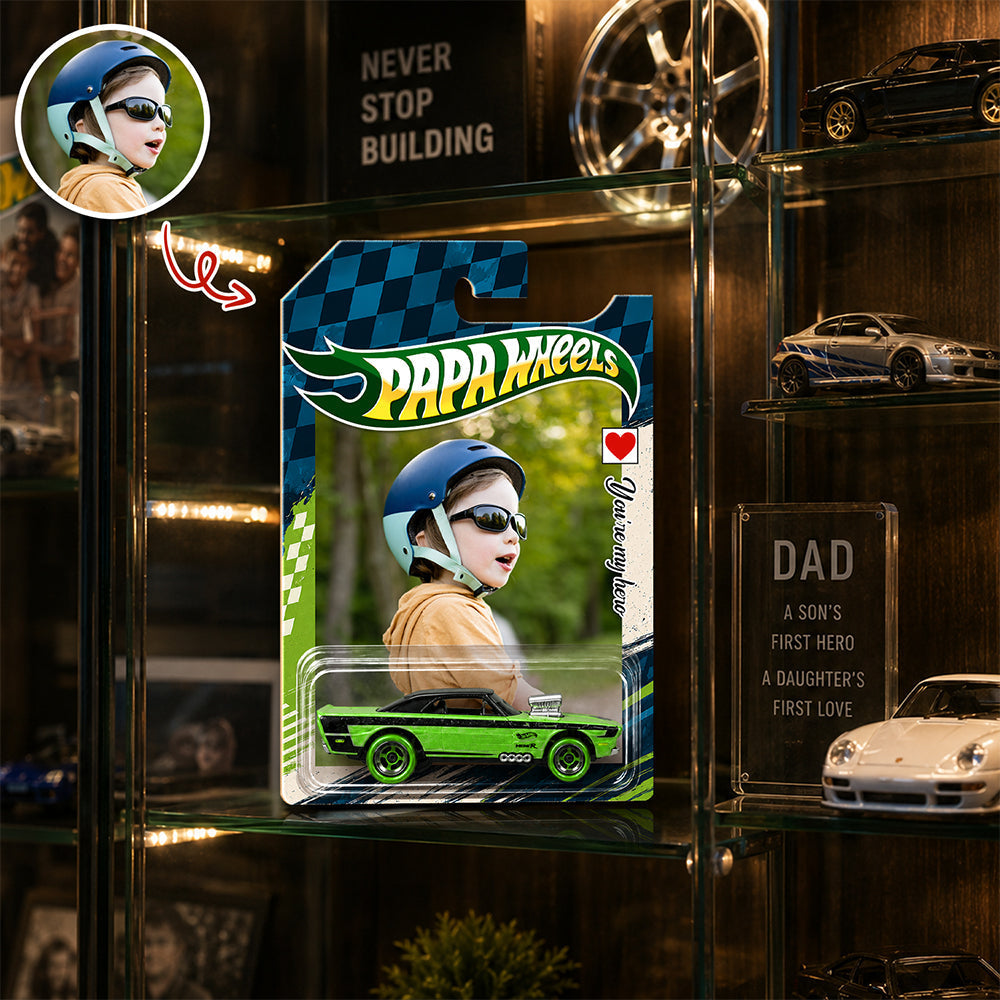 Personalized Hot Wheels Packaging Custom Photo Gift for Dad
