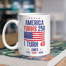 Load image into Gallery viewer, Personalized 250th Anniversary USA Mug Custom Name Gift
