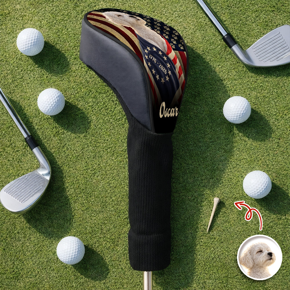 Personalized Dog Photo Golf Club Head Cover Gift for Dog Dad