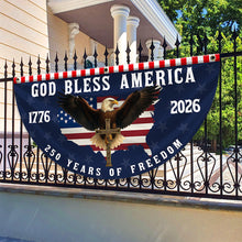 Load image into Gallery viewer, Personalized 250 Years of Freedom Non-Pleated Fan Flag Gift for Family Fourth of July
