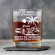 Load image into Gallery viewer, Personalized Rock Glass Custom Name Retirement Gift for Him
