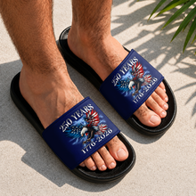 Load image into Gallery viewer, Patriotic American Slide Sandals Custom Design Gift for Dad
