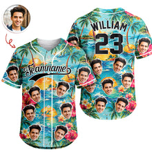 Load image into Gallery viewer, Personalized Tropical Floral Baseball Jersey Custom Photo Gift for Dad

