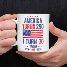 Load image into Gallery viewer, Personalized 250th Anniversary USA Mug Custom Name Gift
