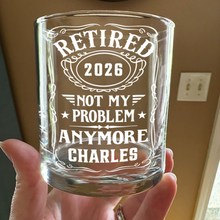 Load image into Gallery viewer, Personalized Retirement Rock Glass Custom Name Gift for Dad
