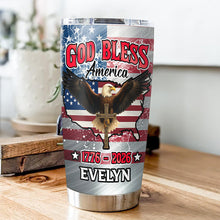 Load image into Gallery viewer, Personalized Eagle Patriot Tumbler Custom Name Gift for Independence Day
