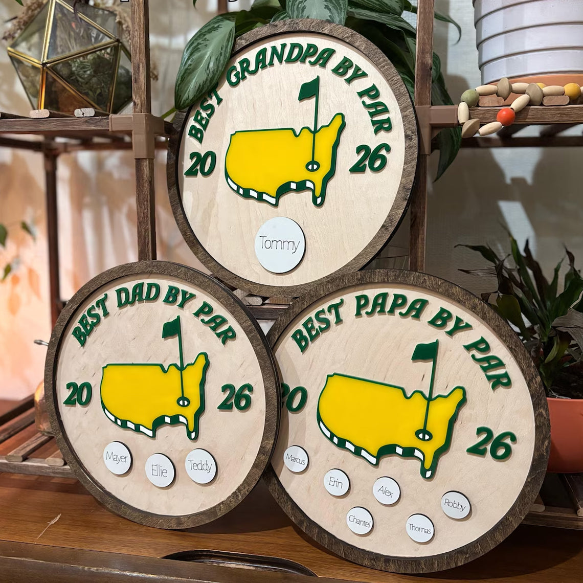 Personalized Golf Ball Plaque Custom Gift for Dad, Grandpa