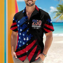 Load image into Gallery viewer, Personalized Patriotic Hawaii Shirt American Flag 4th of July Gift
