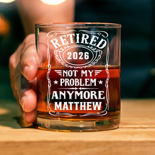 Load image into Gallery viewer, Personalized Retirement Rock Glass Custom Name Gift for Dad
