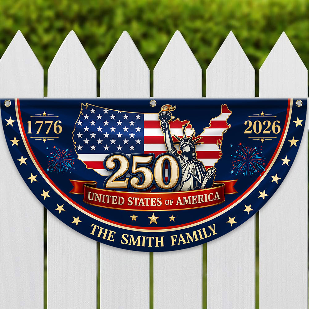 Personalized Family Name Flag Custom 4th of July Gift