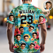 Load image into Gallery viewer, Personalized Tropical Floral Baseball Jersey Custom Photo Gift for Dad
