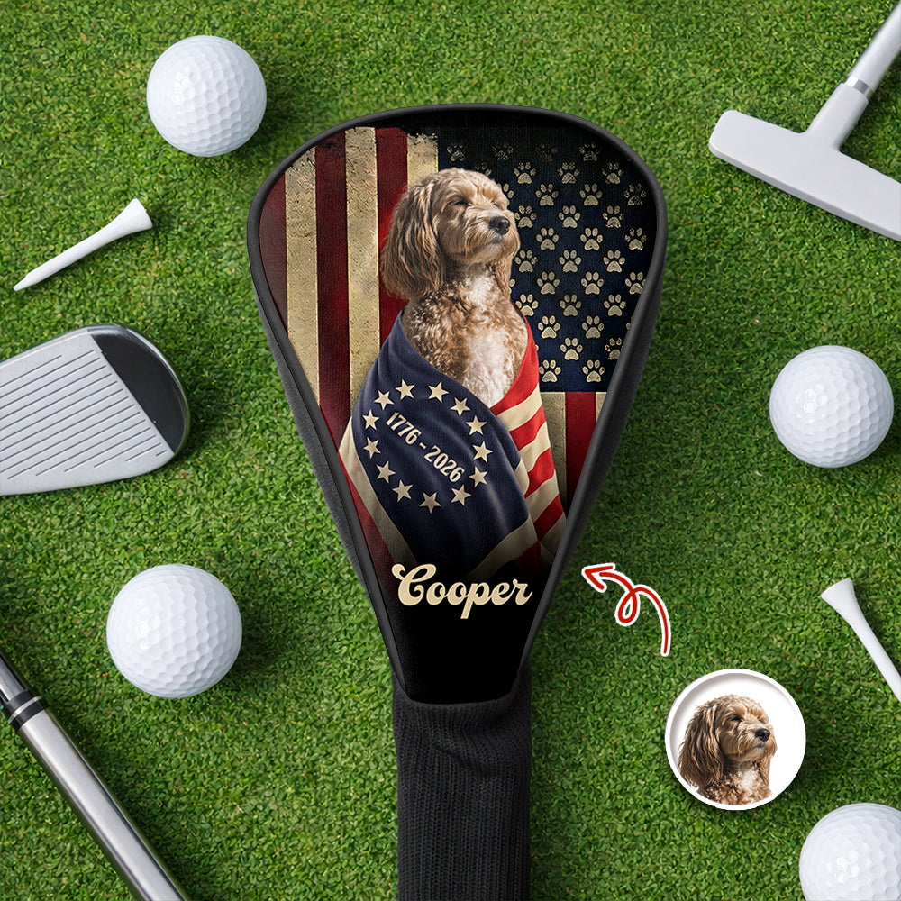 Personalized Dog Photo Golf Club Head Cover Gift for Dog Dad