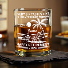 Load image into Gallery viewer, Personalized Rock Glass Custom Name Retirement Gift for Him

