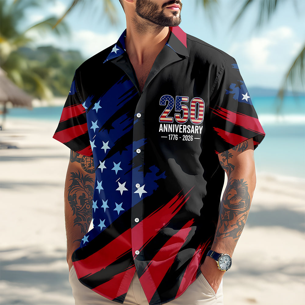 Personalized Patriotic Hawaii Shirt American Flag 4th of July Gift