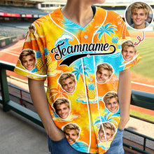Load image into Gallery viewer, Personalized Tropical Floral Baseball Jersey Custom Photo Gift for Dad
