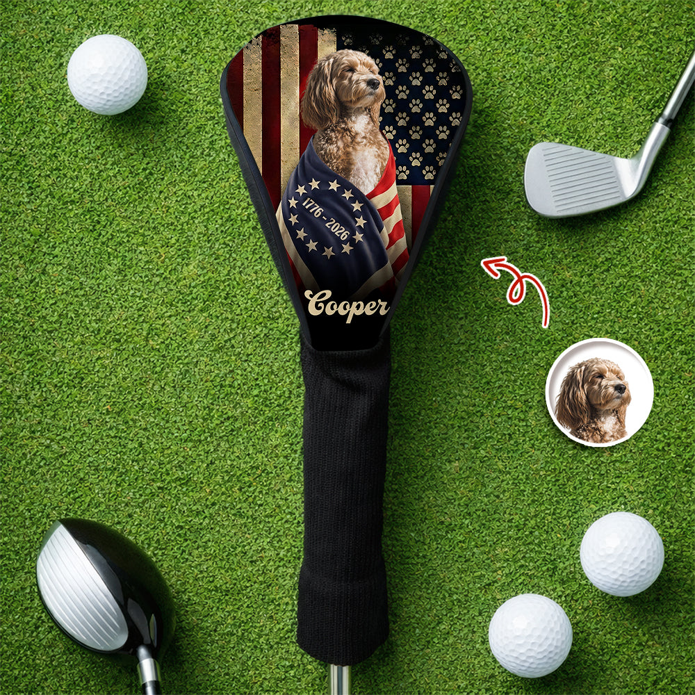 Personalized Dog Photo Golf Club Head Cover Gift for Dog Dad