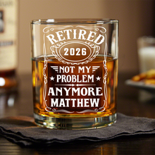 Load image into Gallery viewer, Personalized Retirement Rock Glass Custom Name Gift for Dad
