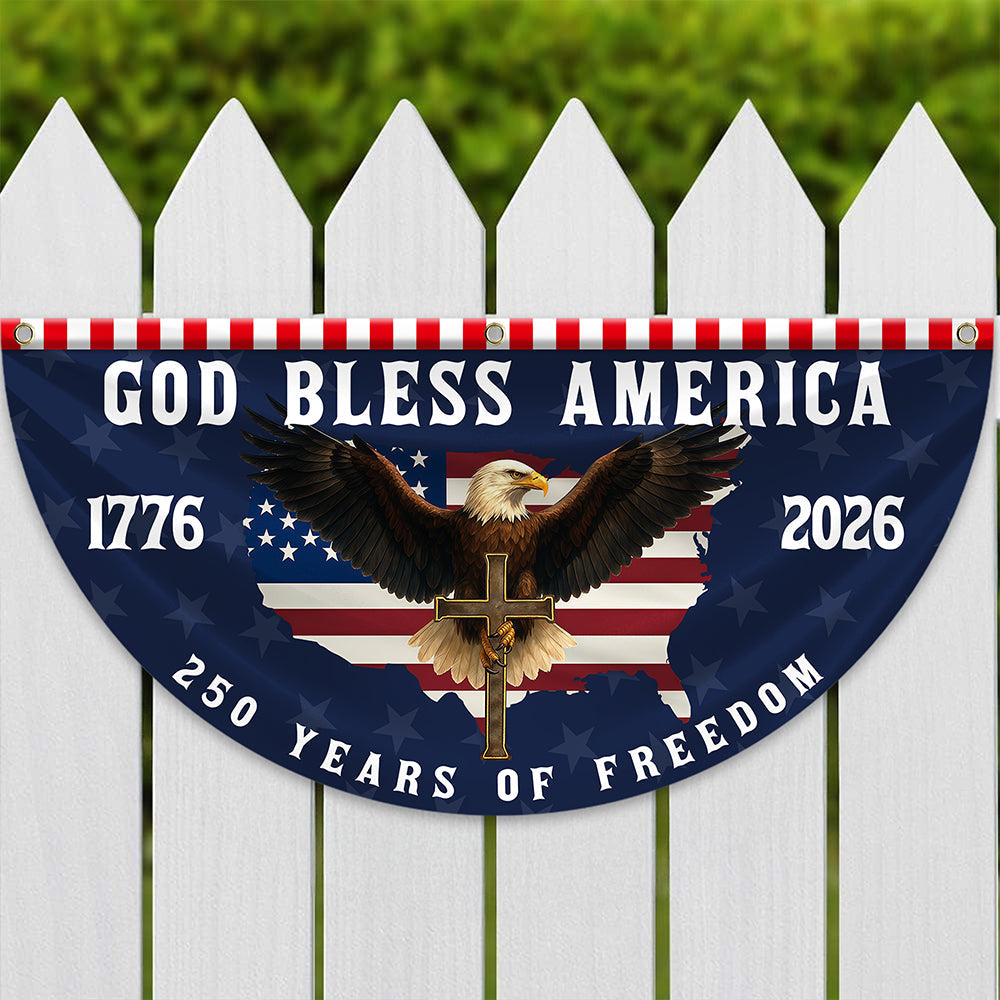 Personalized 250 Years of Freedom Non-Pleated Fan Flag Gift for Family Fourth of July