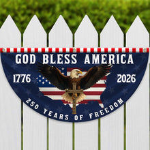 Load image into Gallery viewer, Personalized 250 Years of Freedom Non-Pleated Fan Flag Gift for Family Fourth of July
