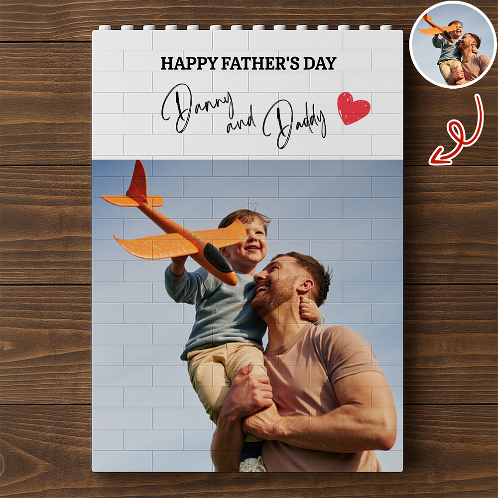 Personalized Building Block Photo Gift Custom for Dad