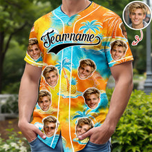 Load image into Gallery viewer, Personalized Tropical Floral Baseball Jersey Custom Photo Gift for Dad
