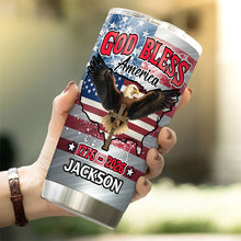 Load image into Gallery viewer, Personalized Eagle Patriot Tumbler Custom Name Gift for Independence Day
