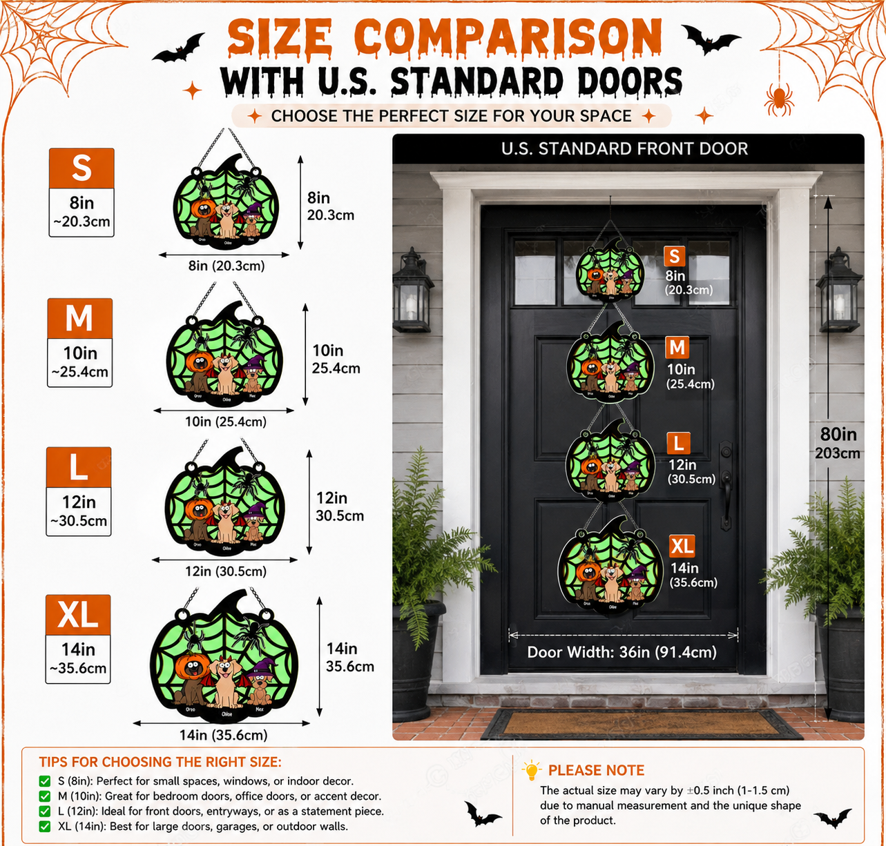 Personalized Luminous Halloween Wooden Sign Family Gift