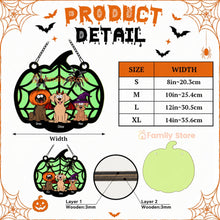 Load image into Gallery viewer, Personalized Luminous Halloween Wooden Sign Family Gift
