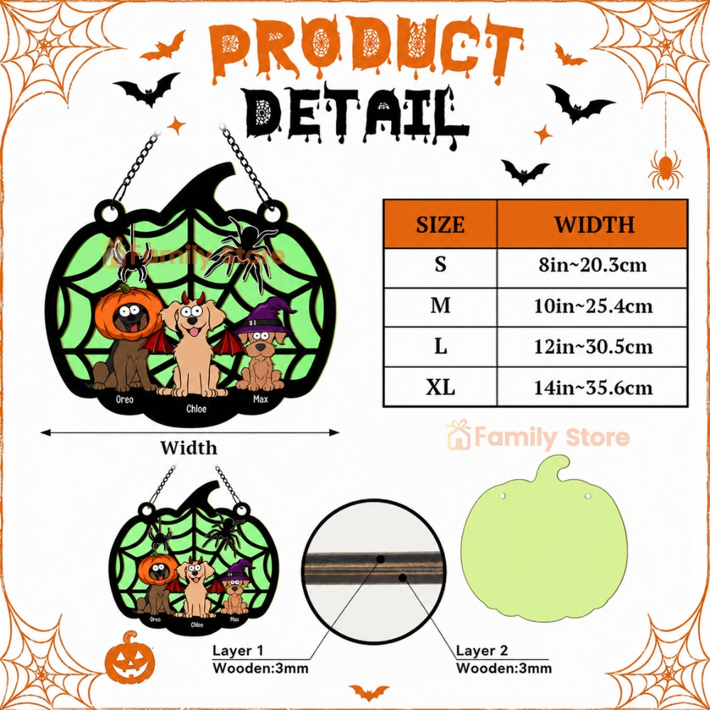 Personalized Luminous Wooden Halloween Sign Family Welcome Gift
