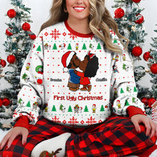 Load image into Gallery viewer, Personalized Ugly Christmas Sweater for Couples | Custom Name Gift

