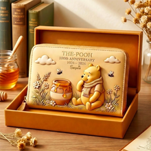 Load image into Gallery viewer, Personalized Pooh 100th Anniversary Leather Wallet Set Gift for Fans
