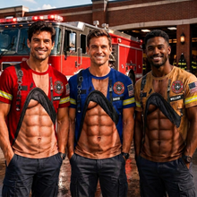 Load image into Gallery viewer, Personalized Firefighter T-Shirt Custom 3D Design Gift for Dad
