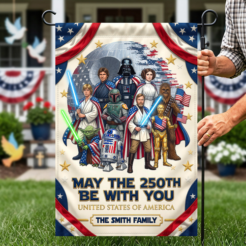 Personalized Star Wars Garden Flag Gift for Family - 4th of July Decor