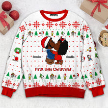 Load image into Gallery viewer, Personalized Ugly Christmas Sweater for Couples | Custom Name Gift
