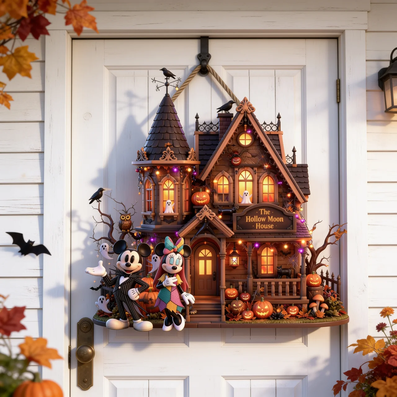 Personalized Haunted House Wood Sign Custom Family Gift for Halloween