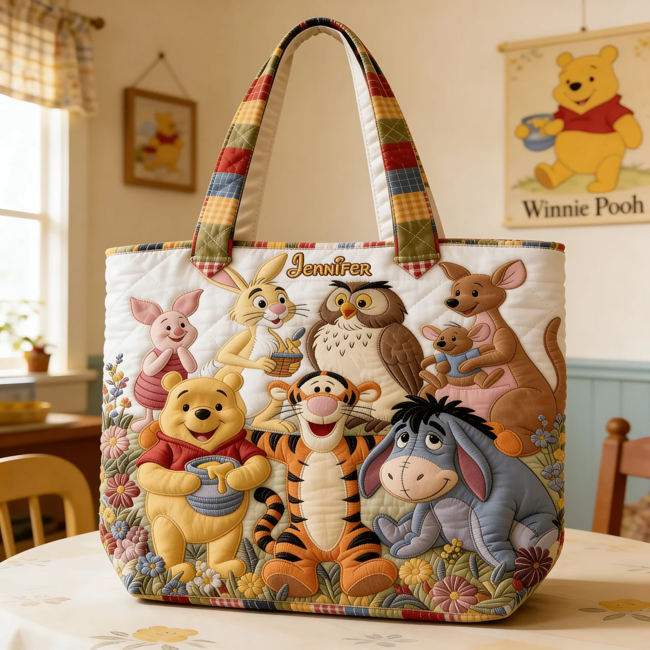 Personalized Quilted Tote Bag with Disney Characters Gift for Movie Fans