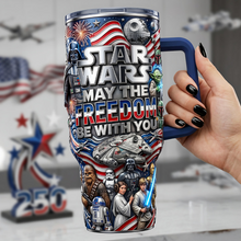 Load image into Gallery viewer, Personalized Star Wars Tumbler with Handle for Movie Fans
