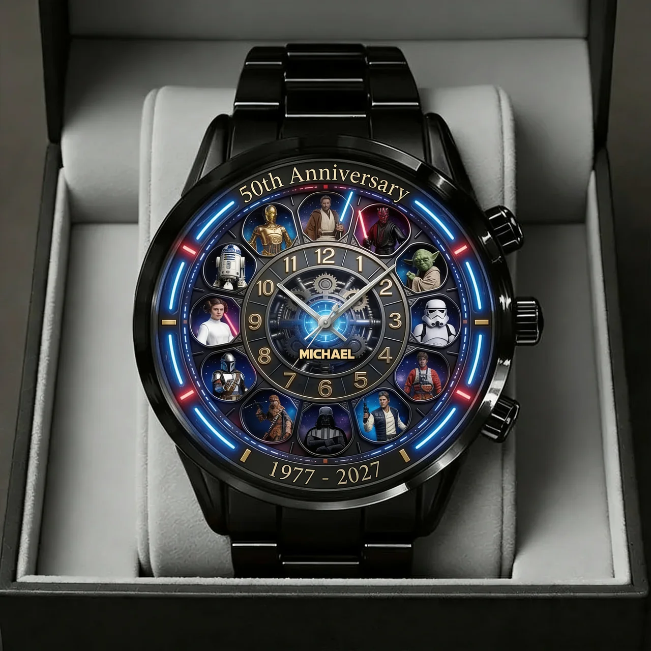 Personalized Galaxy Star Hand Watch Custom Name Gift for Anniversary