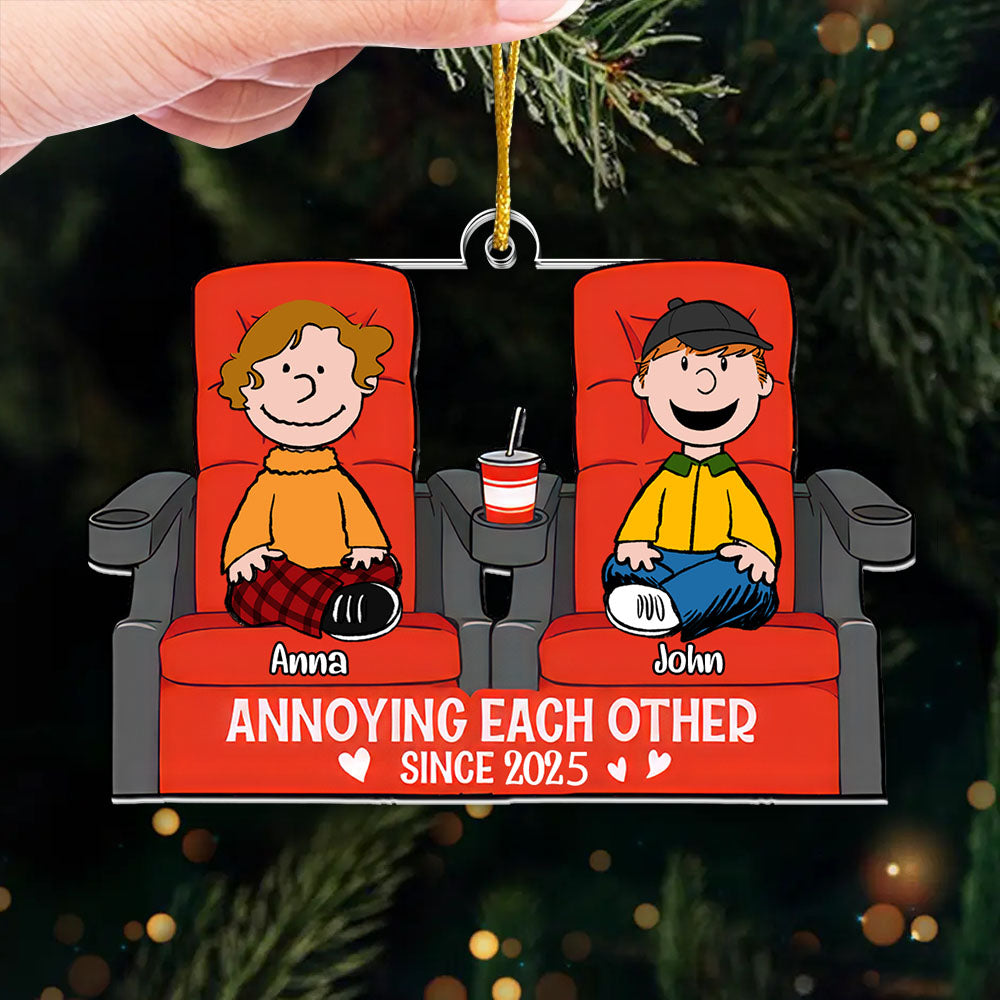 Personalized Acrylic Christmas Ornament for Couples Annoying Each Other Since 2025