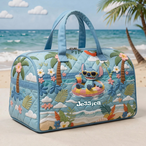 Personalized Summer Vibes Duffle Bag Custom Name Travel Gift