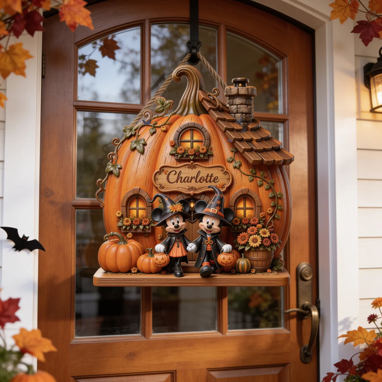 Personalized Pumpkin House Sign for Halloween Gift Decor