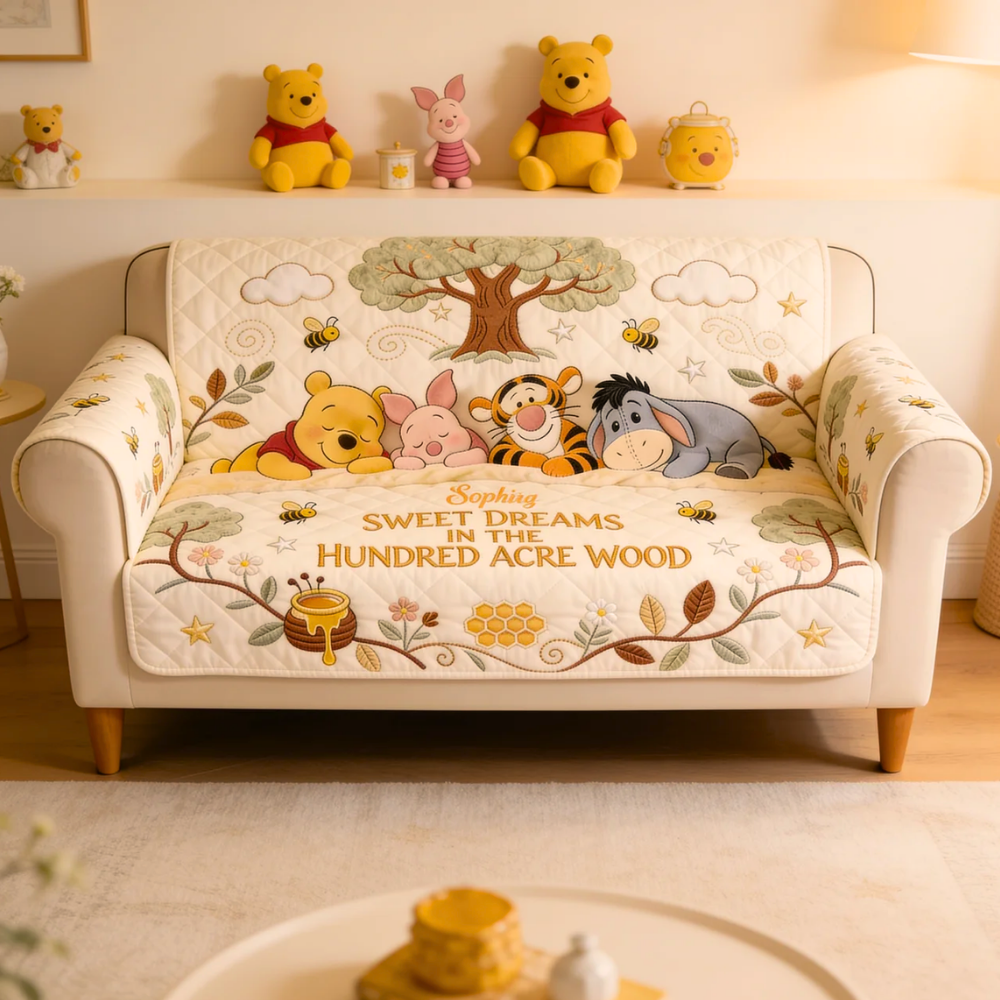 Personalized Quilted Sofa Cover Sweet Dreams Gift for Family