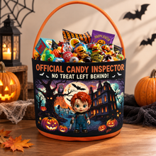 Load image into Gallery viewer, Personalized Halloween Candy Inspector Basket for Kids - Spooky Gift
