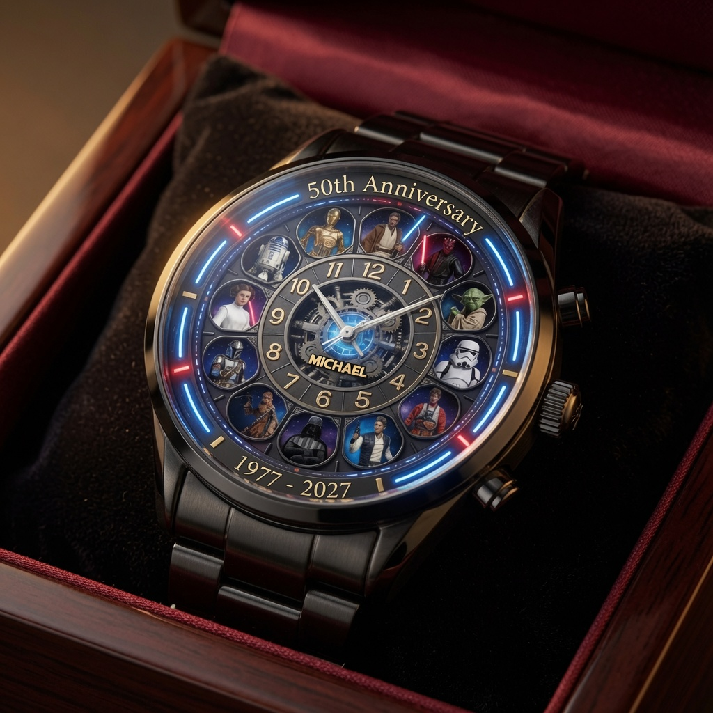 Personalized Galaxy Star Hand Watch Custom Name Gift for Anniversary